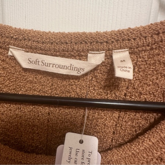 Soft Surroundings Coastal Sweater Vest Tobacco Brown NWT Size Medium - Picture 3 of 5
